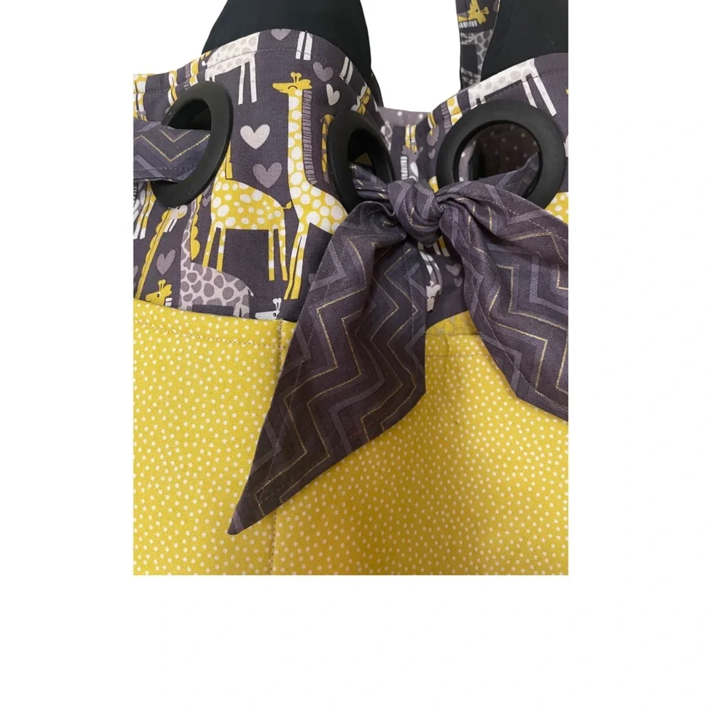 NEW Giraffe Print Dipper Bag Tote, Unique, Handmade, Pockets, Quilted